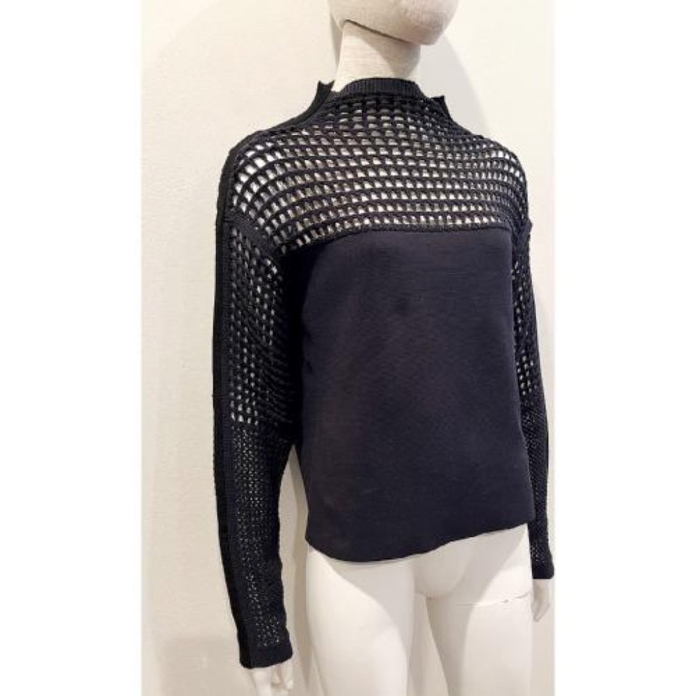 HELMUT LANG OVERSIZED GOTH WAFFLE CROCHET BLOUSE - Picture 2 of 9